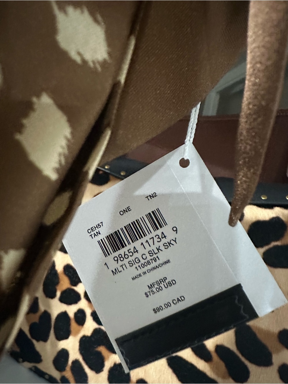 New Coach Deer Print Skinny Scarf - Picture 2 of 3